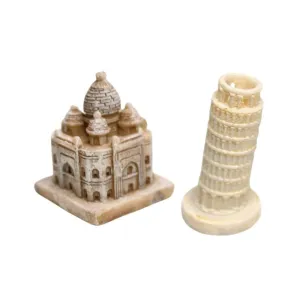 Wonderland (Set of 2) Resin Miniature Building Wonder of The World Model (Style 02)