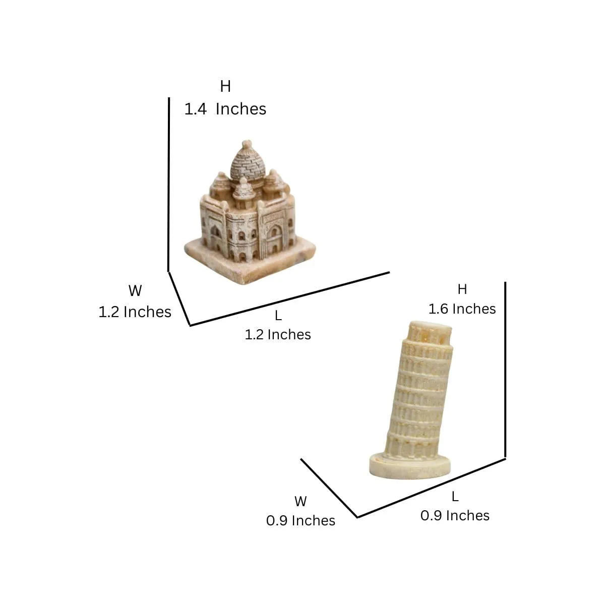 Wonderland (Set of 2) Resin Miniature Building Wonder of The World Model (Style 02)